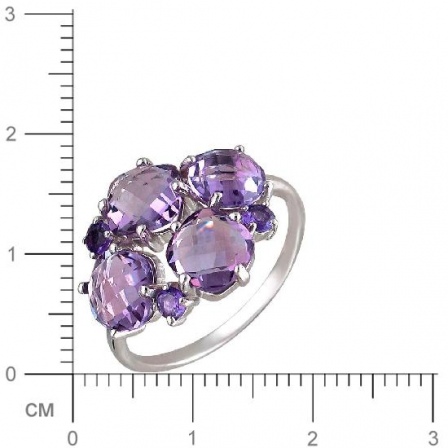 Кольцо с аметистом из серебра (арт. 825509)