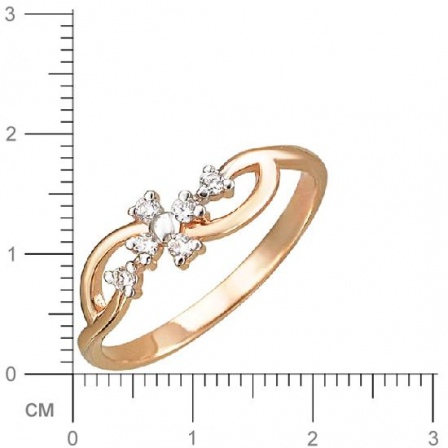 Кольцо с фианитами из красного золота (арт. 825688)