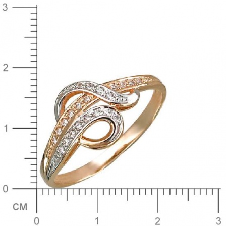Кольцо с фианитами из красного золота (арт. 825708)