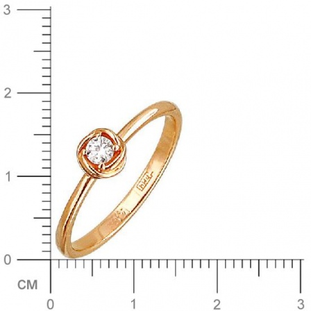Кольцо с бриллиантом из красного золота (арт. 825891)