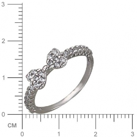 Кольцо Бантик с фианитами из серебра (арт. 825980)