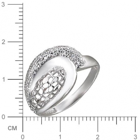 Кольцо с фианитами из серебра (арт. 826010)