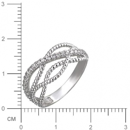 Кольцо Косичка с фианитами из серебра (арт. 826191)