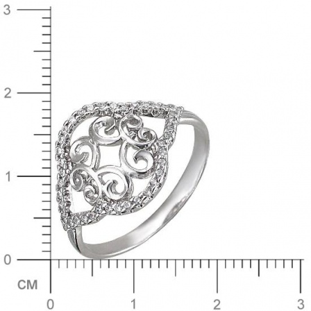 Кольцо с фианитами из серебра (арт. 826195)