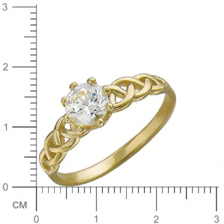 Кольцо с фианитом из желтого золота (арт. 826276)