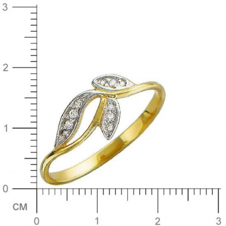 Кольцо с фианитами из желтого золота (арт. 826351)