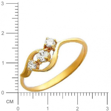 Кольцо с фианитами из желтого золота (арт. 826355)
