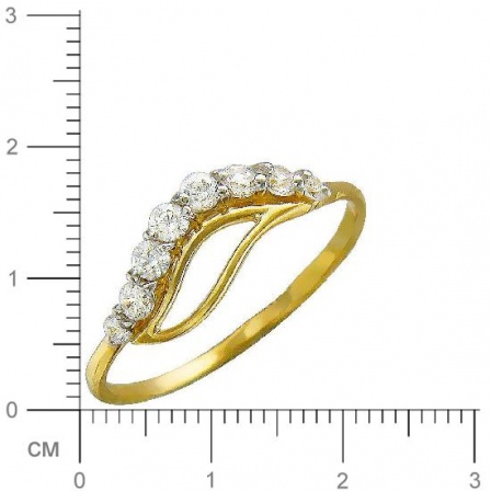 Кольцо с фианитами из желтого золота (арт. 826360)