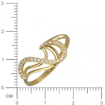 Кольцо с фианитами из желтого золота (арт. 826362)