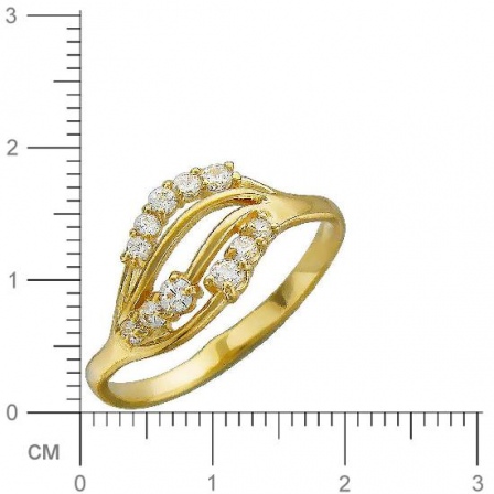 Кольцо с фианитами из желтого золота (арт. 826366)