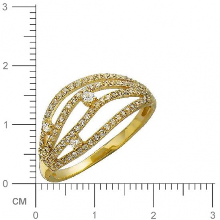 Кольцо с фианитами из желтого золота (арт. 826372)