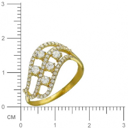 Кольцо с фианитами из желтого золота (арт. 826376)