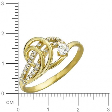 Кольцо с фианитами из желтого золота (арт. 826378)