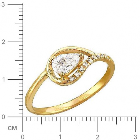 Кольцо с фианитами из желтого золота (арт. 826380)