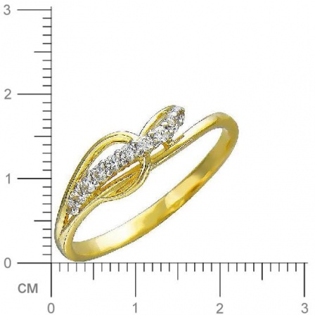 Кольцо с фианитами из желтого золота (арт. 826393)