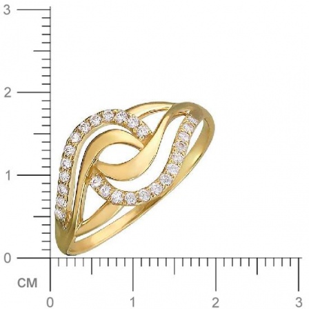 Кольцо с фианитами из желтого золота (арт. 826396)