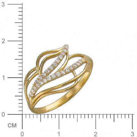 Кольцо с фианитами из желтого золота (арт. 826398)