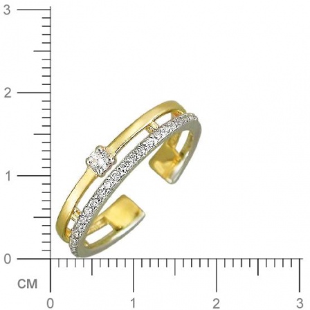 Кольцо с фианитами из желтого золота (арт. 826401)