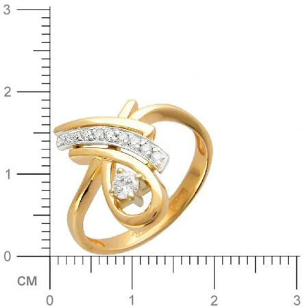Кольцо с фианитами из комбинированного золота (арт. 826403)