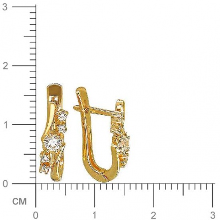 Серьги с фианитами из желтого золота (арт. 826442)