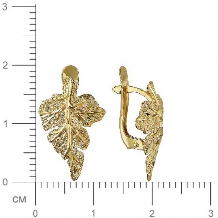 Серьги Цветы из желтого золота (арт. 826475)