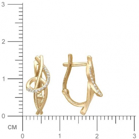 Серьги с фианитами из желтого золота (арт. 826520)