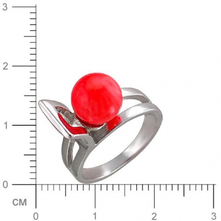 Кольцо с кораллом из серебра (арт. 826532)
