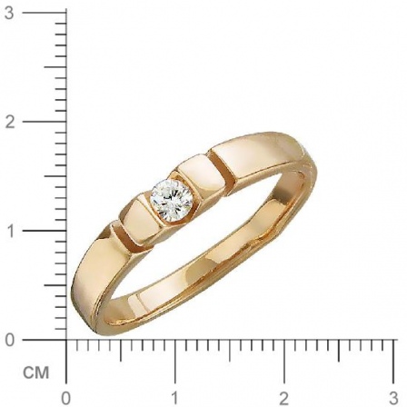 Кольцо с фианитом из красного золота (арт. 826924)