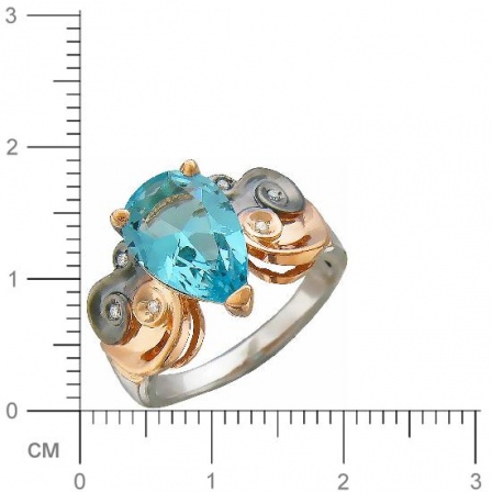 Кольцо с кристаллом swarovski, фианитами из серебра (арт. 826946)