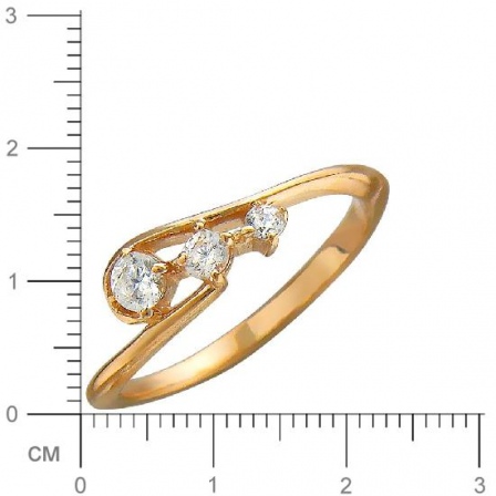 Кольцо с фианитами из красного золота (арт. 827055)