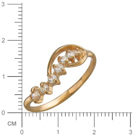 Кольцо с фианитами из красного золота (арт. 827056)