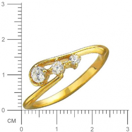 Кольцо с фианитами из желтого золота (арт. 827067)