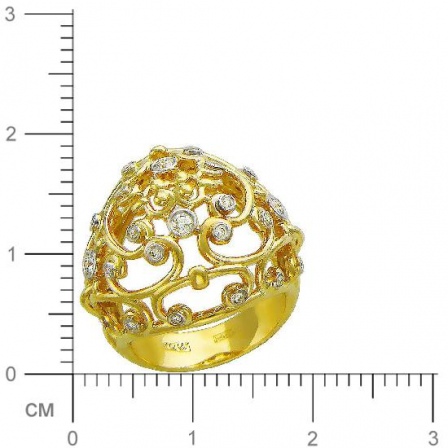 Кольцо с фианитами из желтого золота (арт. 827069)