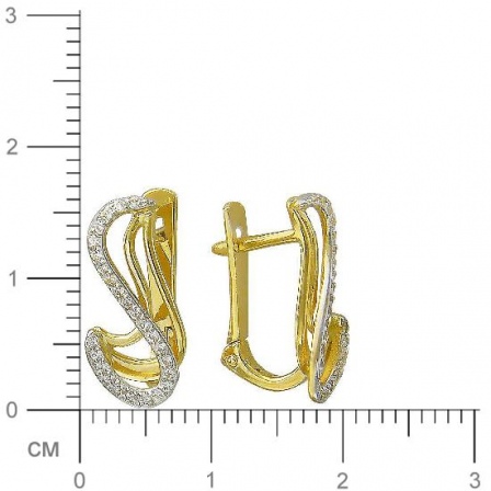 Серьги с фианитами из желтого золота (арт. 827141)