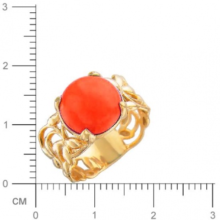 Кольцо с кораллом из серебра (арт. 827253)