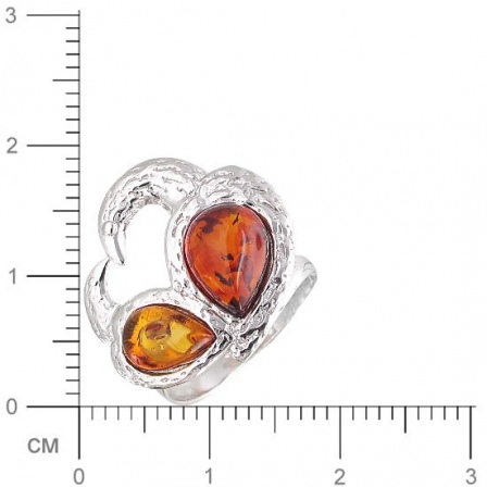 Кольцо с янтарем из серебра (арт. 827279)