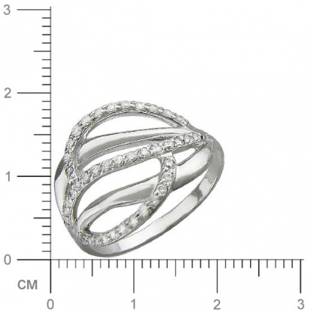 Кольцо с фианитами из серебра (арт. 827301)
