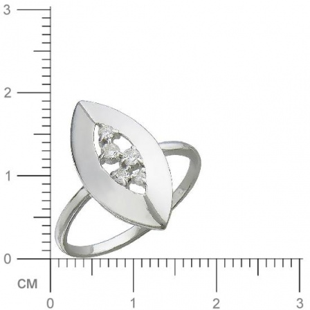 Кольцо с фианитами из серебра (арт. 827302)