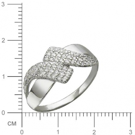 Кольцо с фианитами из серебра (арт. 827305)