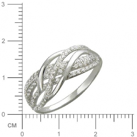 Кольцо с фианитами из серебра (арт. 827308)