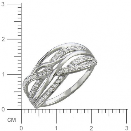 Кольцо с фианитами из серебра (арт. 827310)