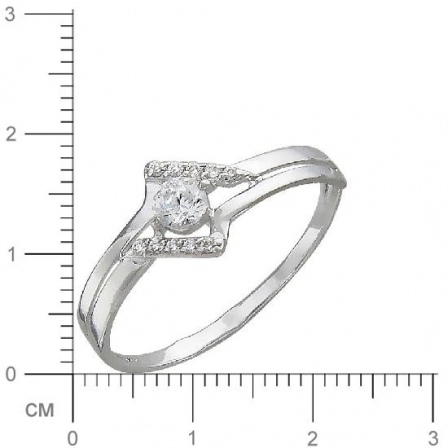 Кольцо с фианитами из серебра (арт. 827313)
