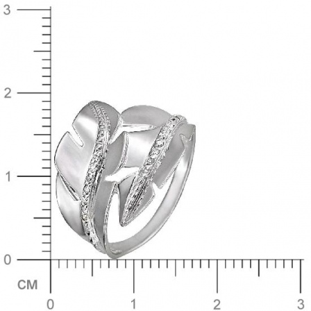 Кольцо Перо с фианитами из серебра (арт. 827322)