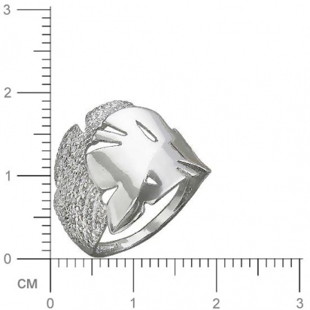 Кольцо Перо с фианитами из серебра (арт. 827325)
