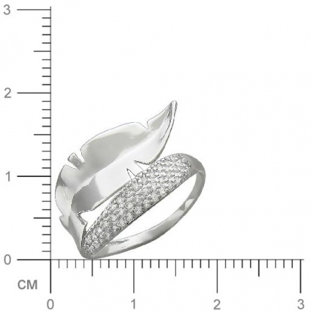 Кольцо Перо с фианитами из серебра (арт. 827326)