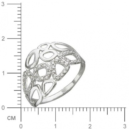Кольцо с фианитами из серебра (арт. 827328)