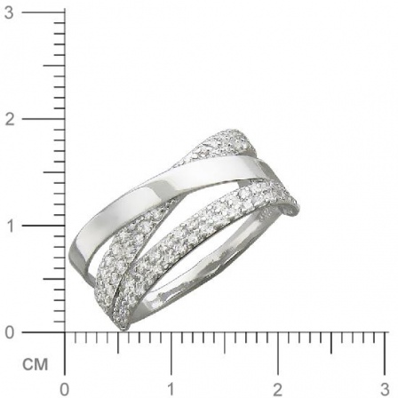 Кольцо с фианитами из серебра (арт. 827332)