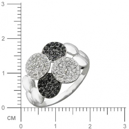 Кольцо с фианитами из серебра (арт. 827335)
