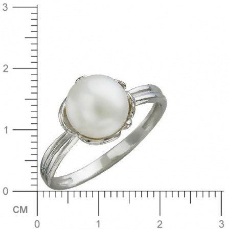 Кольцо с жемчугом из серебра (арт. 827476)