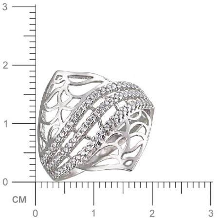 Кольцо с фианитами из серебра (арт. 827655)